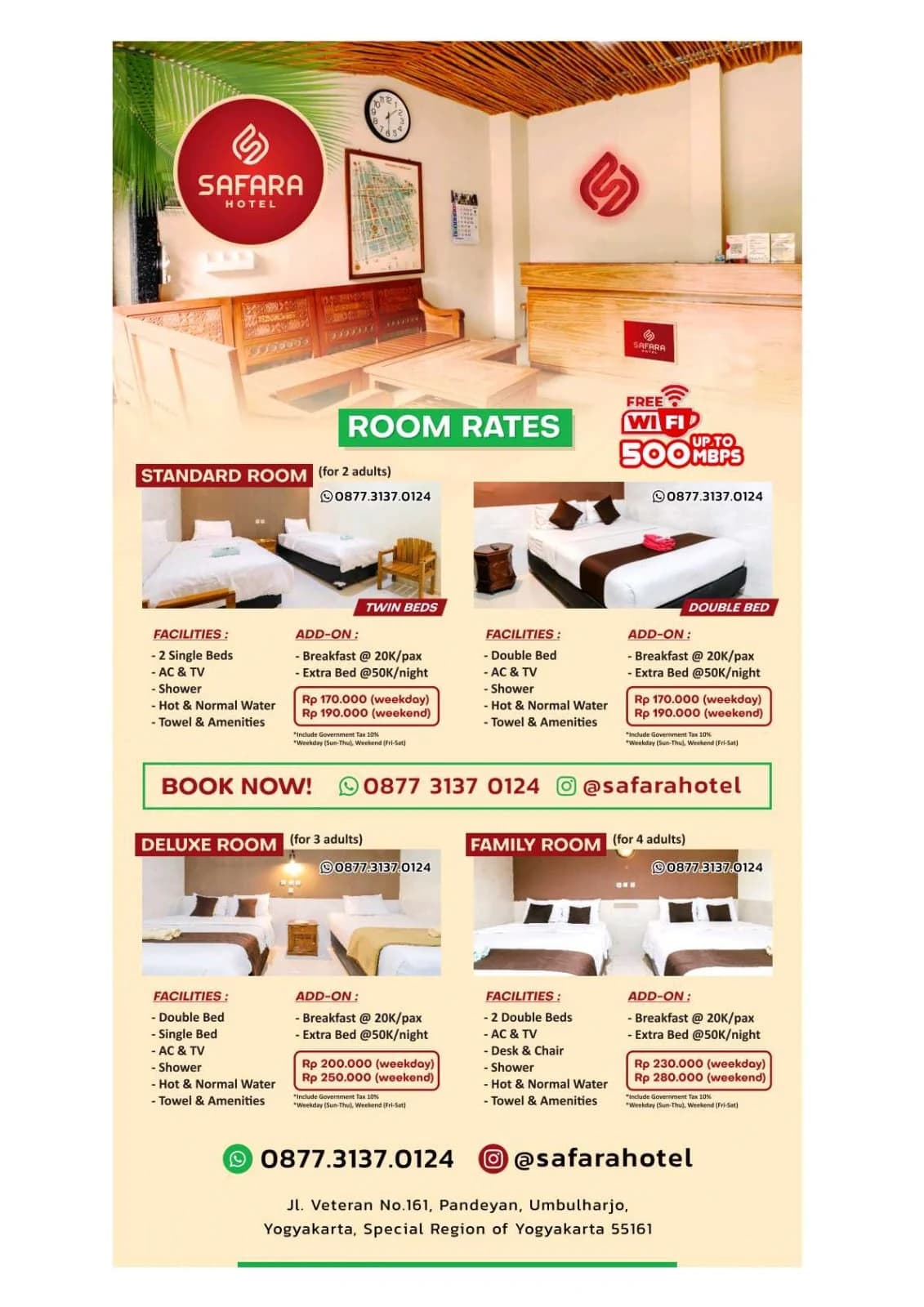 Poster harga reguler Safara Hotel