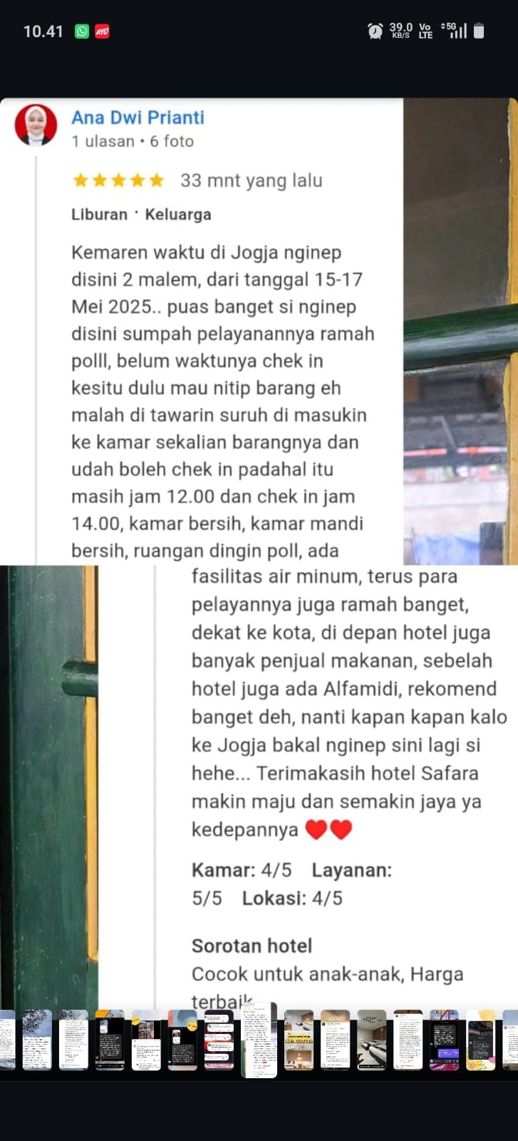 Screenshot ulasan nyata tamu Safara Hotel 11