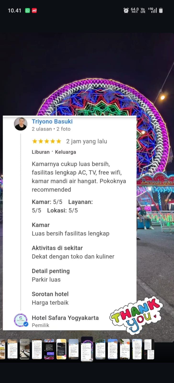 Screenshot ulasan nyata tamu Safara Hotel 13