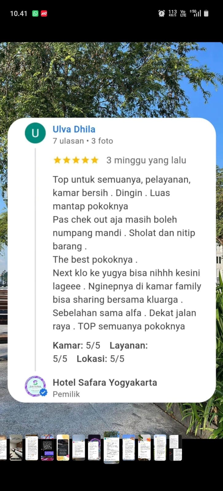 Screenshot ulasan nyata tamu Safara Hotel 14