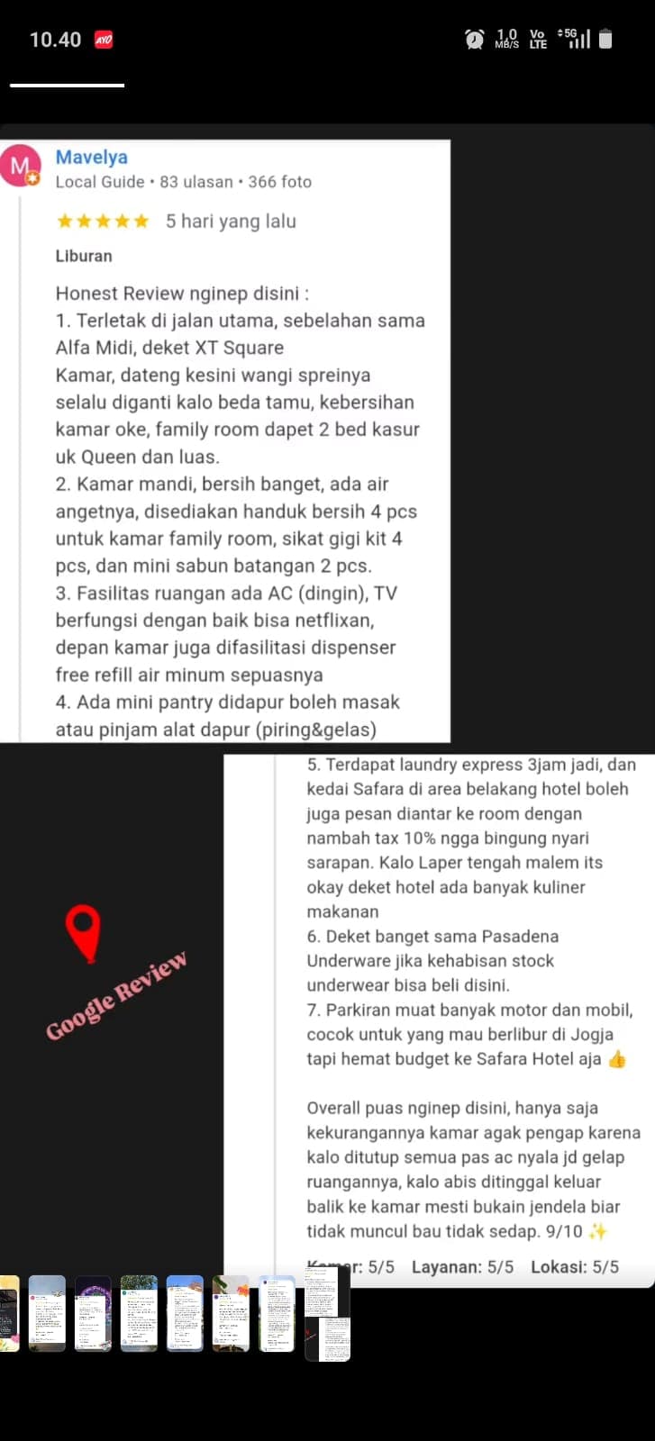 Screenshot ulasan nyata tamu Safara Hotel 19